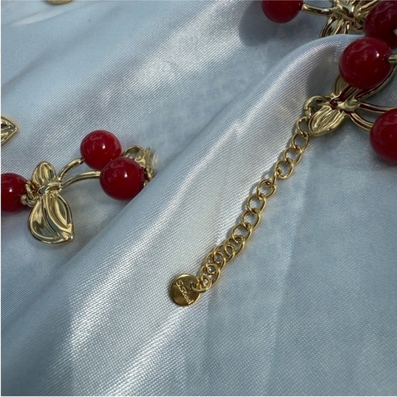 Cherry ๐ Design Gold and Red Beaded Stainless Steel Necklace - Picture 6 of 11